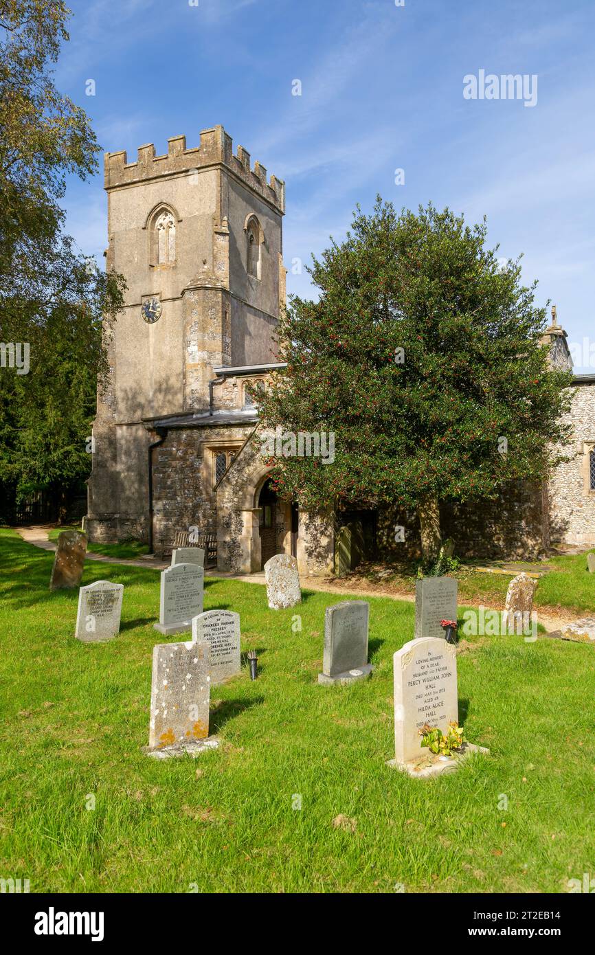 Village parish church of Saint Nicholas, Baydon, Wiltshire, England, UK Stock Photo