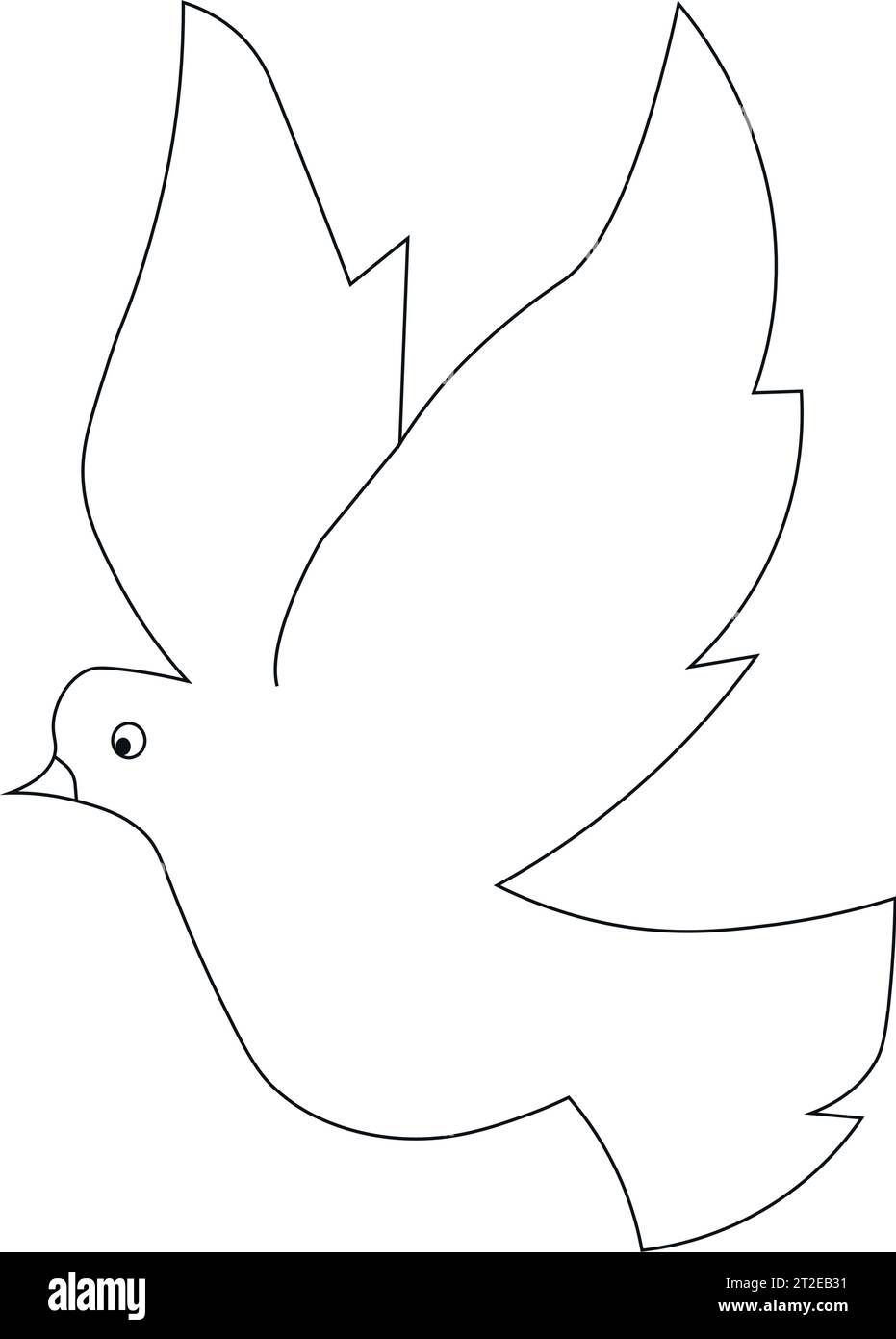 White pigeon flying peace symbol. Vector black silhouette Stock Vector