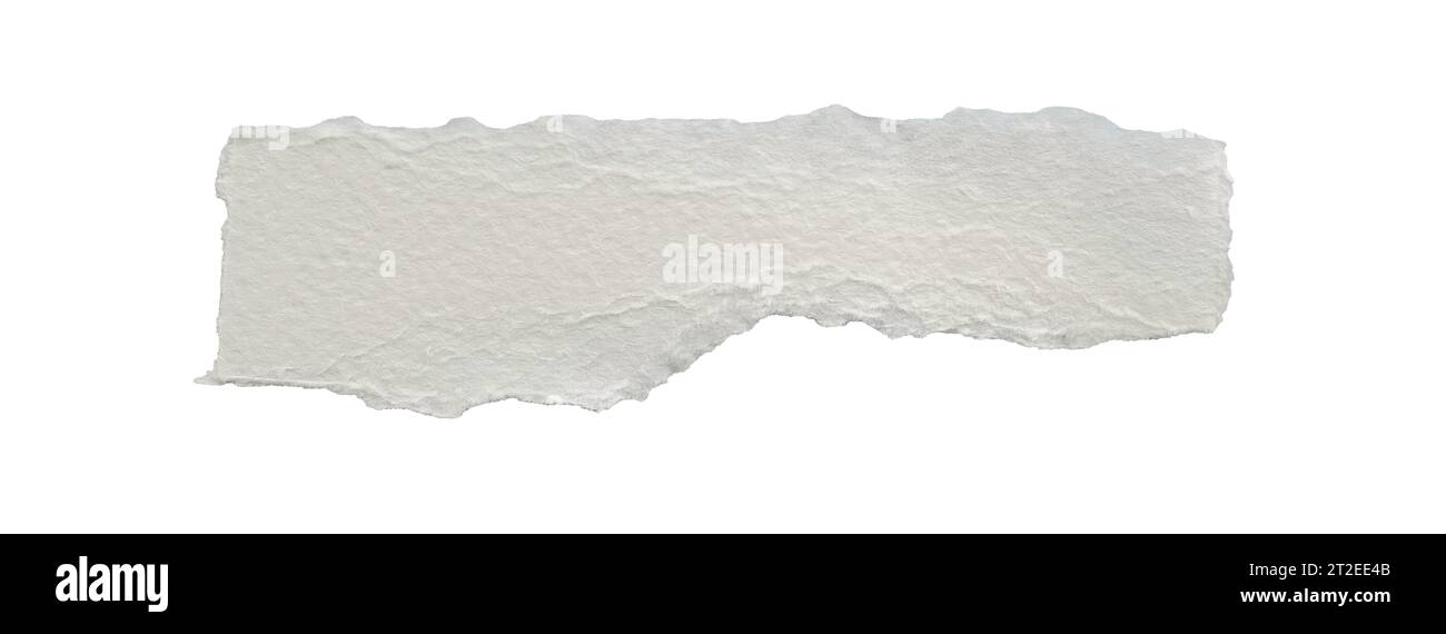 close up of a white ripped piece of watercolor paper with copyspace ...