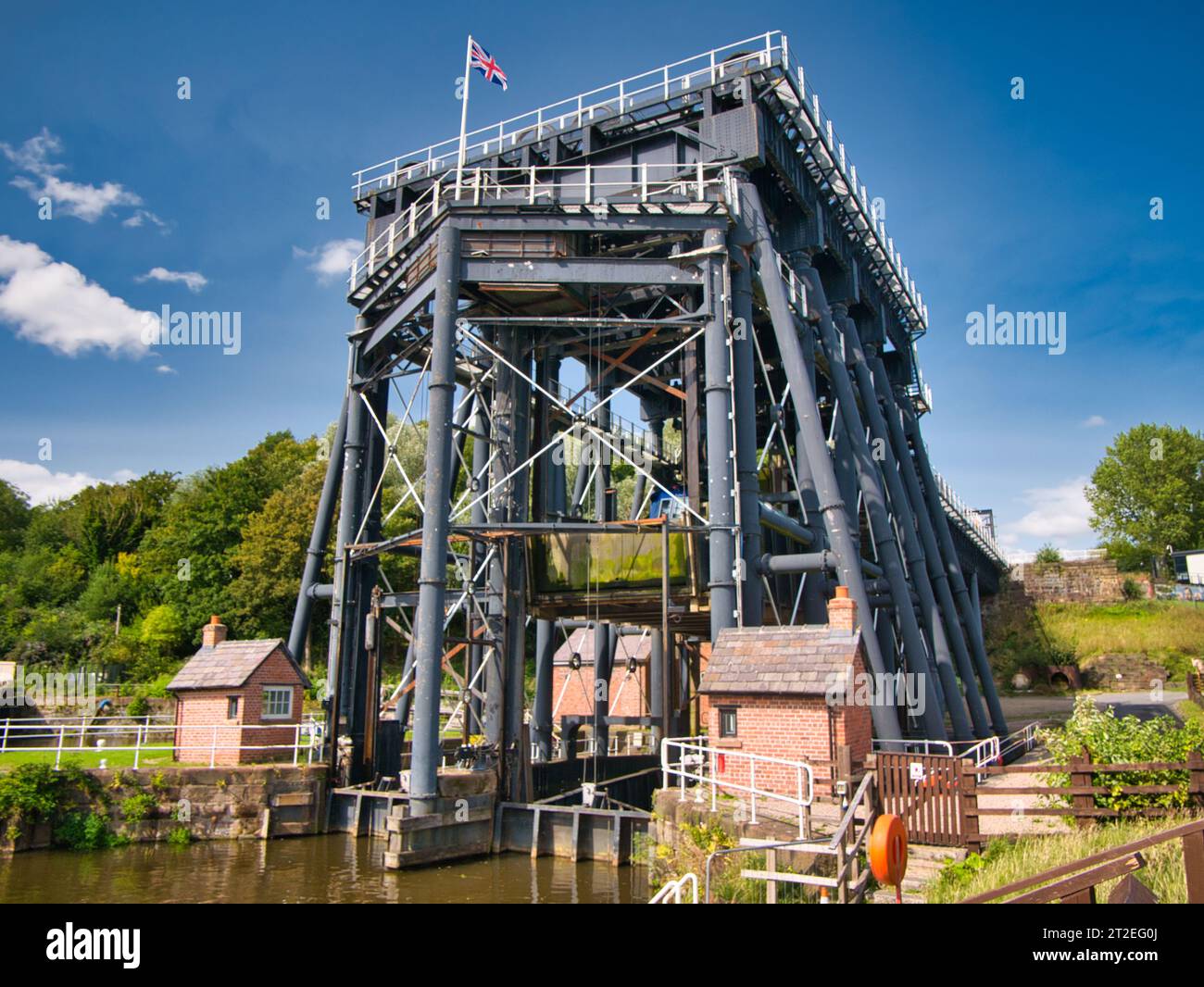 The Anderton Boat Lift near Northwich in Cheshire, UK. A twocaisson
