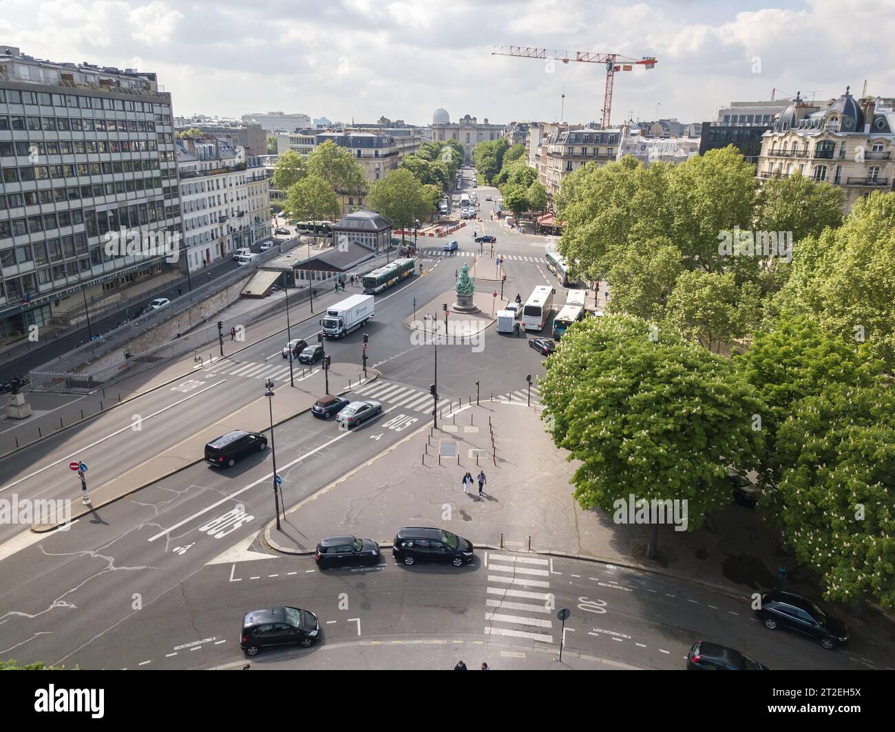 Avenue de l'Observatoire and Rue d'Assas, photographed with aerial drone. PARIS,FRANCE-30 APRIL,2019 Stock Photo