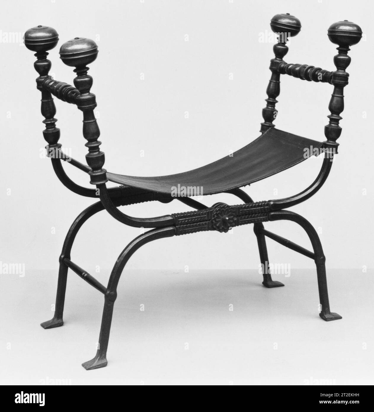 Folding stool Italian 19th century, in part 16th century Stock Photo