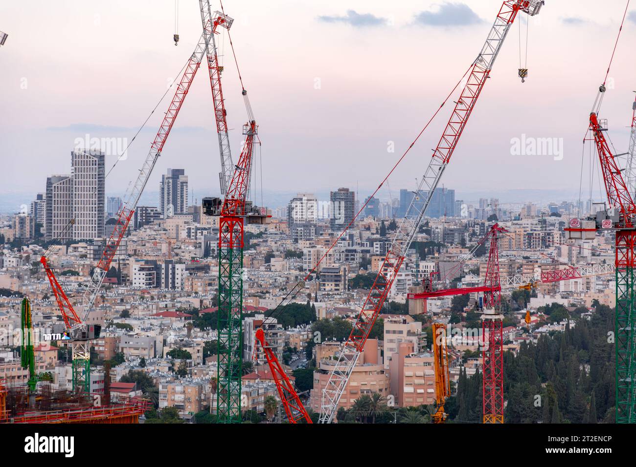 Tel Aviv, Israel October 14, 2023 Aerial view of the buildings and
