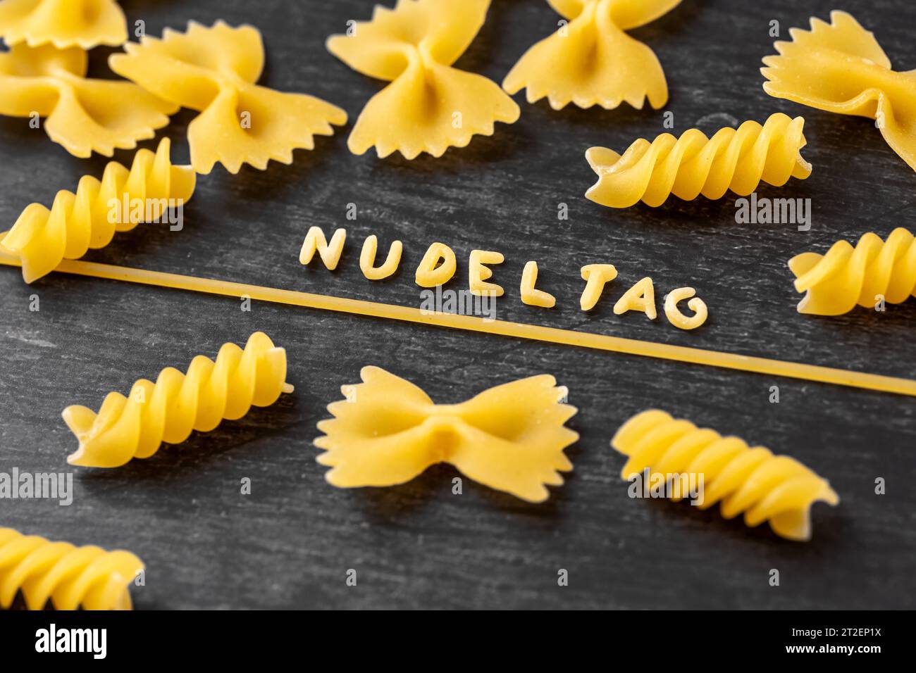 Augsburg, Bavaria, Germany - 19 October 2023: Noodle day word formed ...