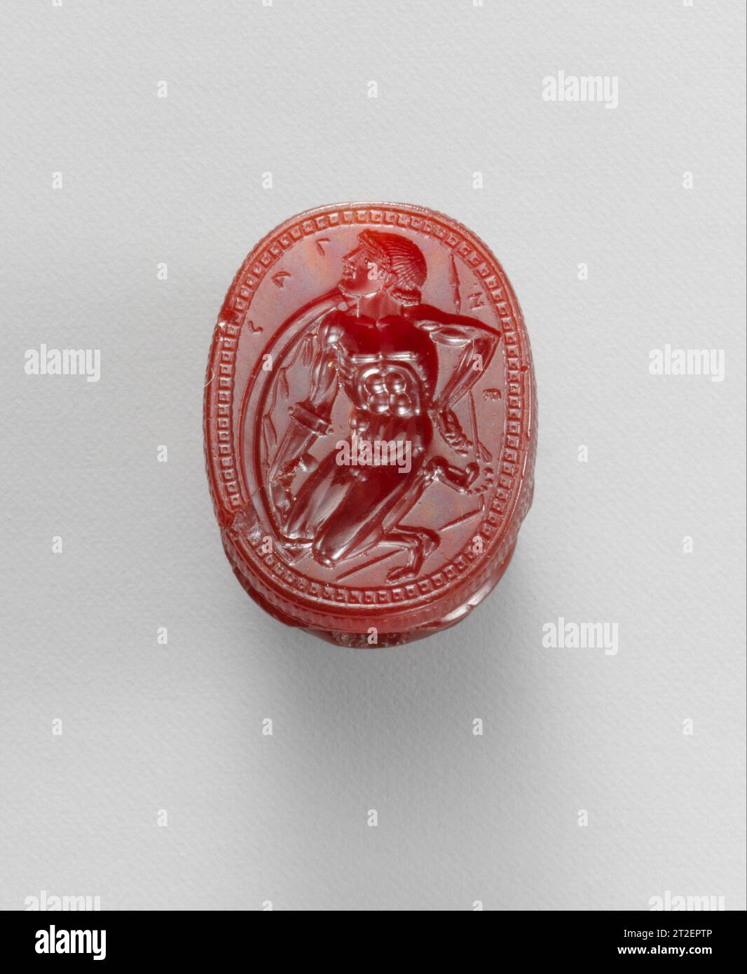 Carnelian scarab Etruscan, Populonia ca. 480–450 BCE Kapaneus ...