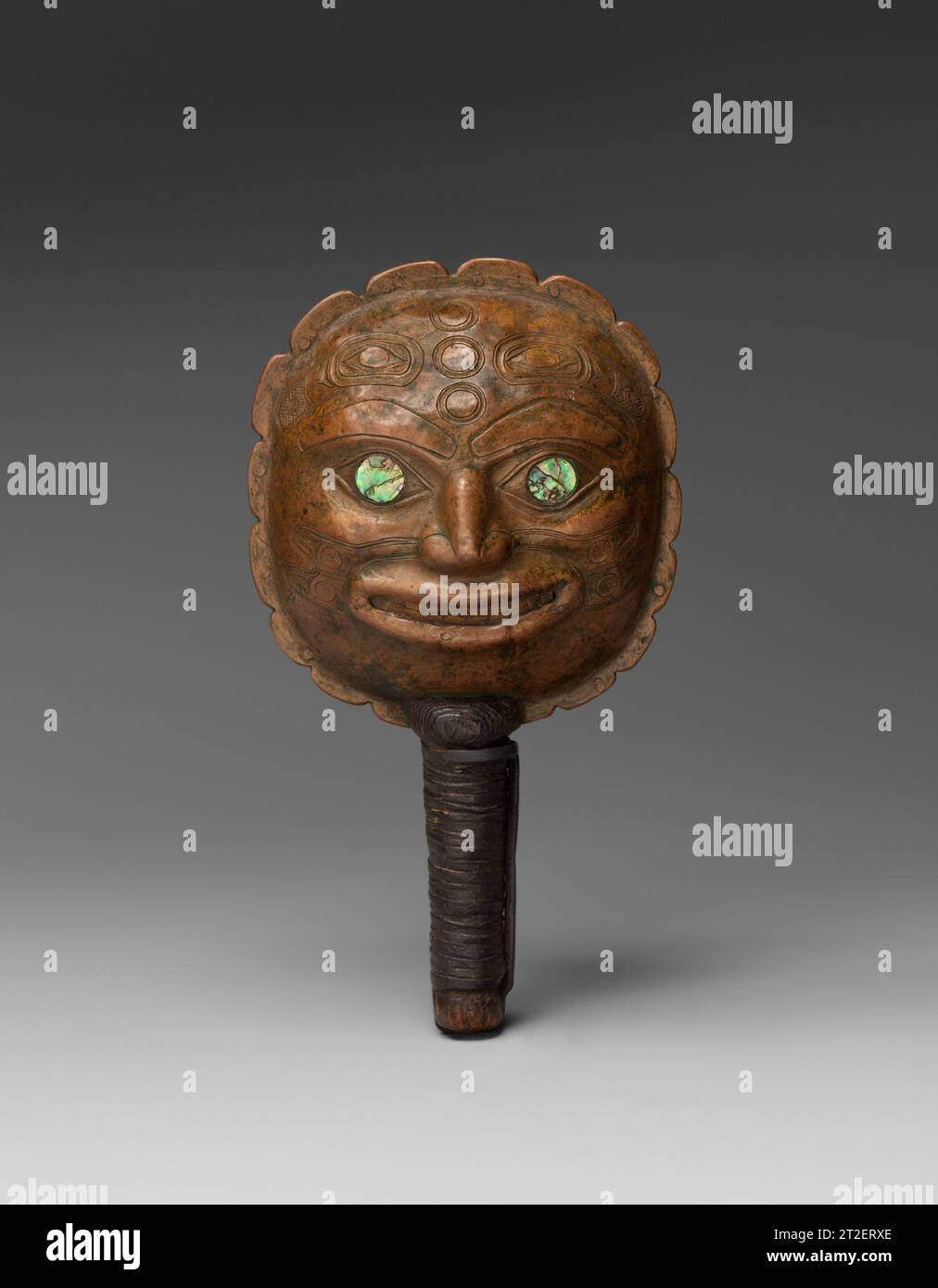 Rattle Tlingit, Native American ca. 1890 Shaped within a hollowed wood