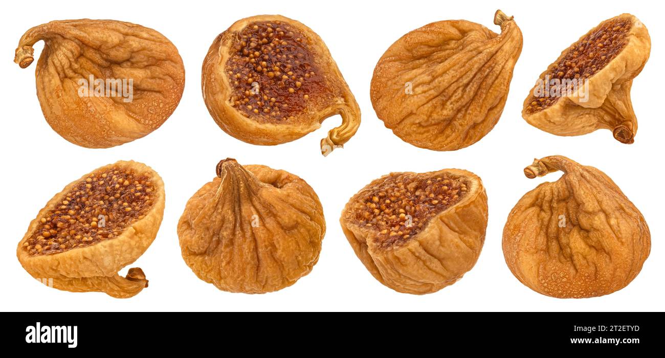 Dry figs isolated on white background Stock Photo