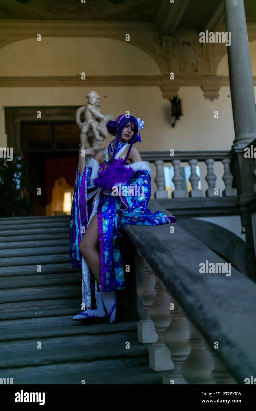 Lucca, Italy - 2018 10 31 : Lucca Comics free cosplay event around city girl. High quality photo Stock Photo
