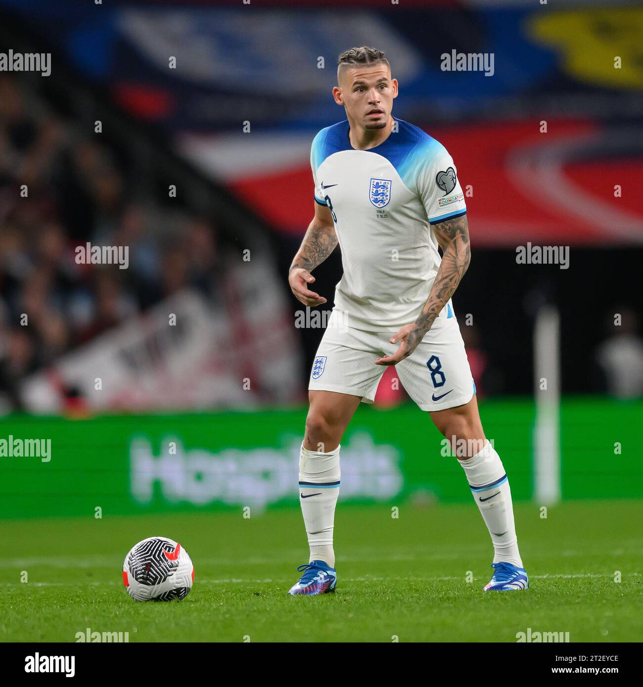 17 Oct 2023 - England v Italy - Euro 2024 Qualifier - Wembley Stadium.  England's Kalvin Phillips during the match against Italy. Picture : Mark Pain / Alamy Live News Stock Photo