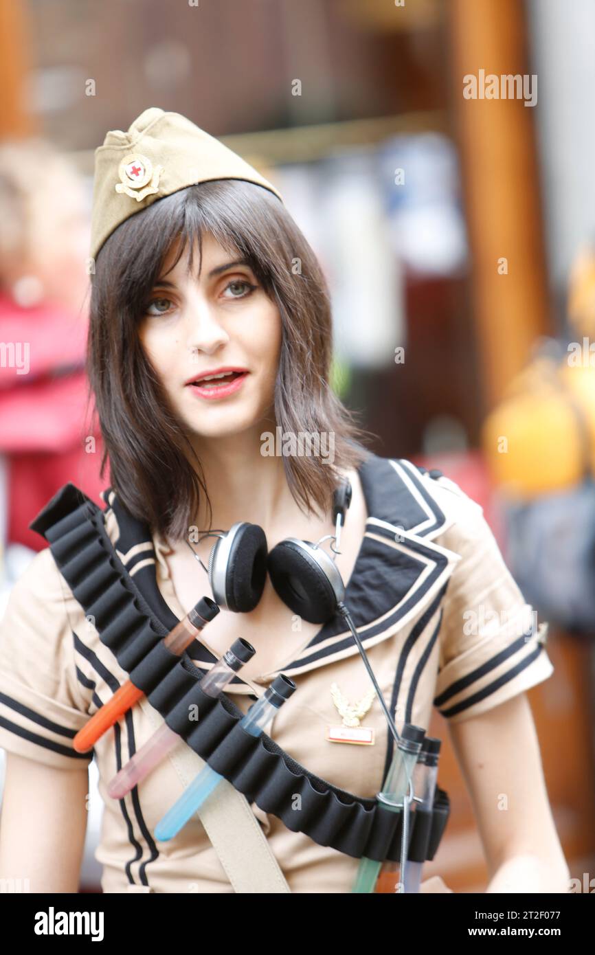 Lucca, Italy - 2018 10 31 : Lucca Comics free cosplay event around city girl. High quality photo Stock Photo