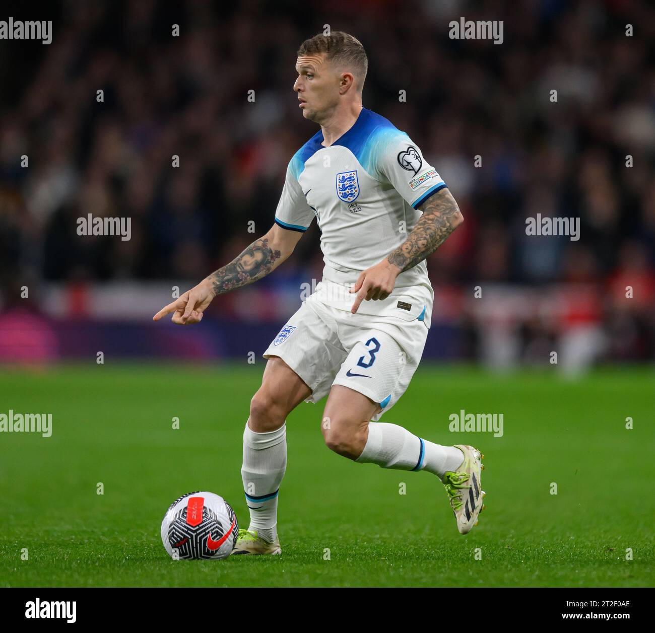 17 Oct 2023 - England v Italy - Euro 2024 Qualifier - Wembley Stadium.  England's Kieran Trippier during the match against Italy. Picture : Mark Pain / Alamy Live News Stock Photo