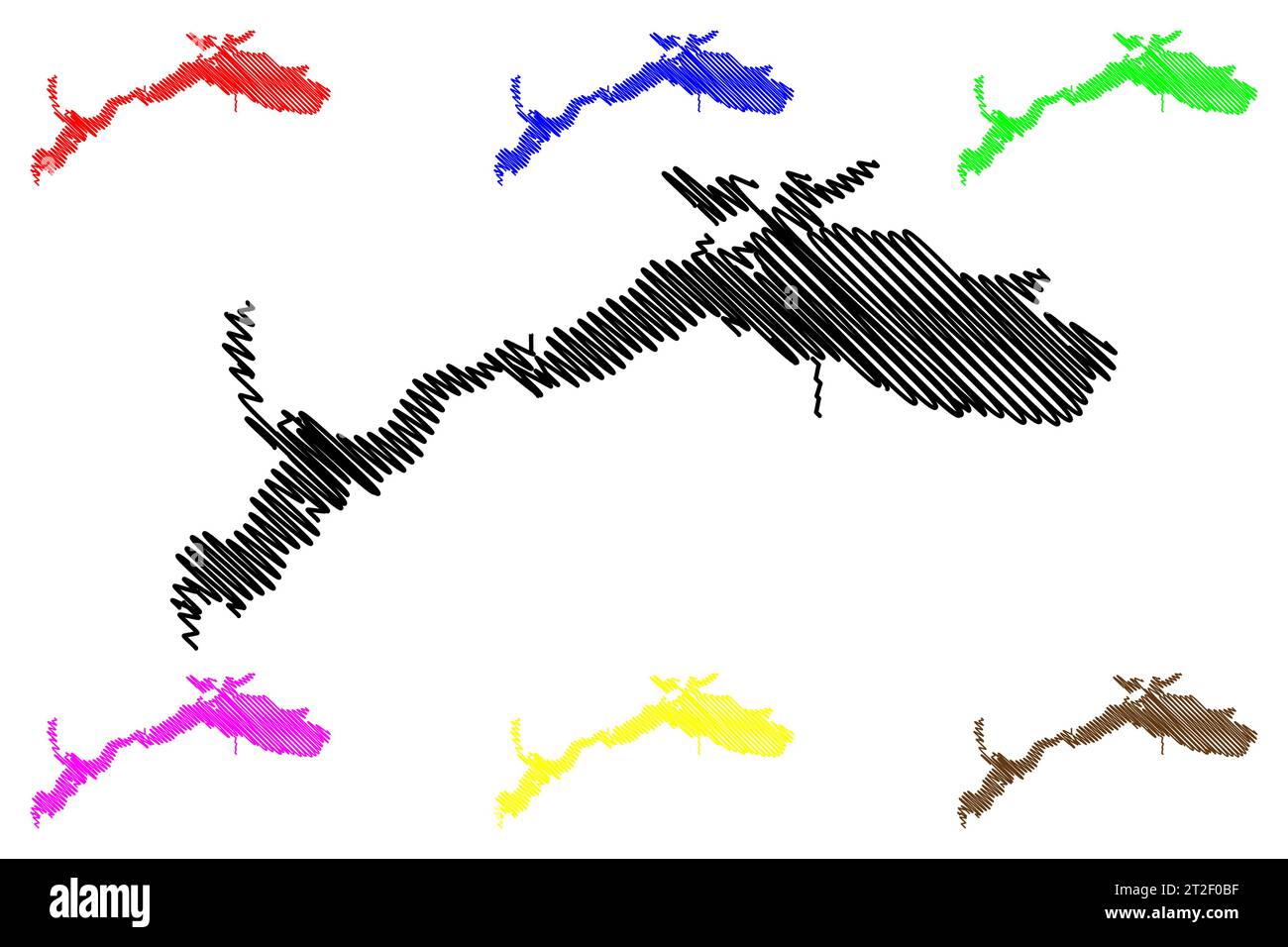 Lake General Carrera South America - Lake General Carrera South America Argentine Republic Argentina Chile Patagonia Map Vector Illustration Scribble Sketch Lake Buenos Aires Or Ch 2T2F0BF