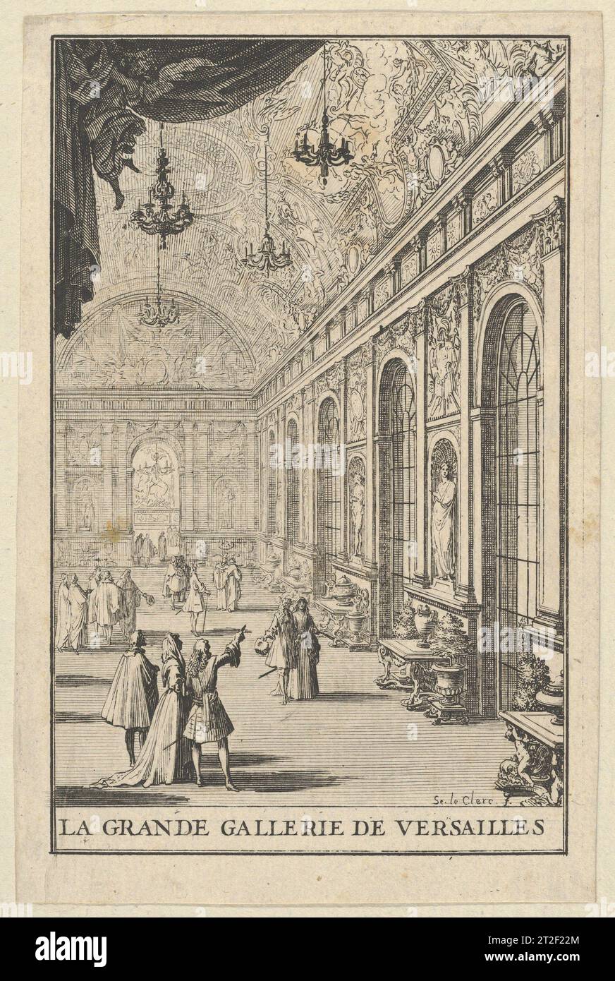 https://c8.alamy.com/comp/2T2F22M/galerie-des-glaces-at-versailles-sbastien-leclerc-i-french-1684-this-work-shows-the-interior-of-the-hall-of-mirrors-shortly-after-its-painted-ceiling-celebrating-louis-xivs-triumphs-was-completed-by-charles-le-brun-the-chandeliers-the-tables-placed-between-the-arched-topped-mirrors-and-the-flanking-tubs-for-the-orange-trees-were-made-of-solid-silver-all-the-silver-furnishings-at-versailles-were-melted-down-in-1789-in-order-to-finance-the-kings-military-campaigns-against-the-league-of-augsburg-2T2F22M.jpg