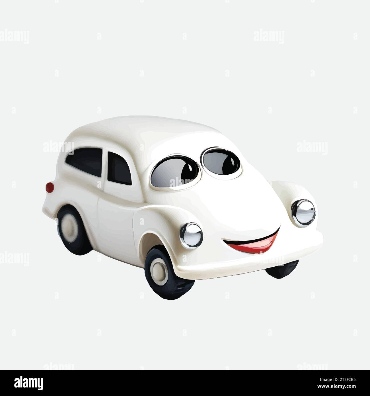 a single toy car cartoon character white background Stock Vector Image