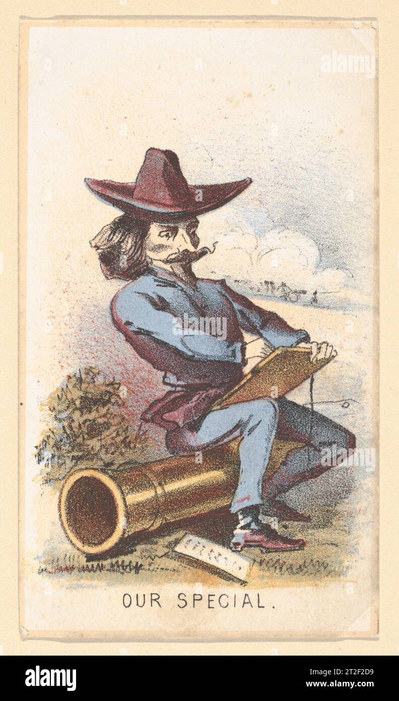 Life in Camp, Part 2: In the Trenches; Good Bye; Fording; Extra Ration; The Field Barber; The Girl He Left Behind Him; Drummer; A Deserter; Home on Furlough; The Rifle Pit; Teamster; Our Special After Winslow Homer American Publisher Louis Prang & Co. American Publisher Beadle & Co. British 1864 In 1864 Homer designed two series of lithographed collectors’ cards titled Life in Camp for the Boston publisher Louis Prang & Co. Unlike his serious war-time images for Harper’s Weekly, the artist felt free to inject humor into these miniature comments on army life which include images of wives and sw Stock Photo