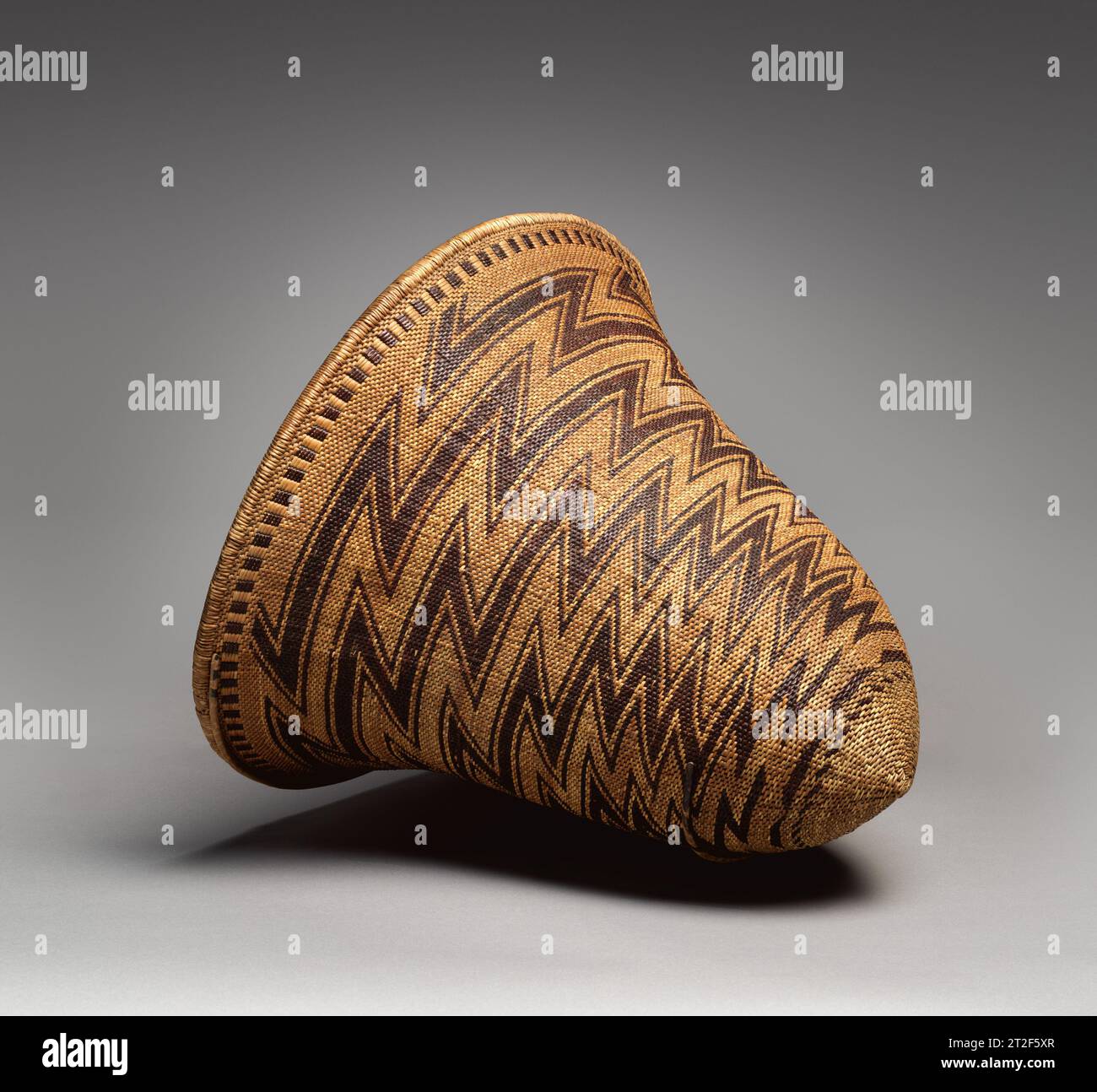 Diagonally twined carrying basket Pomo Native American ca 1900 This