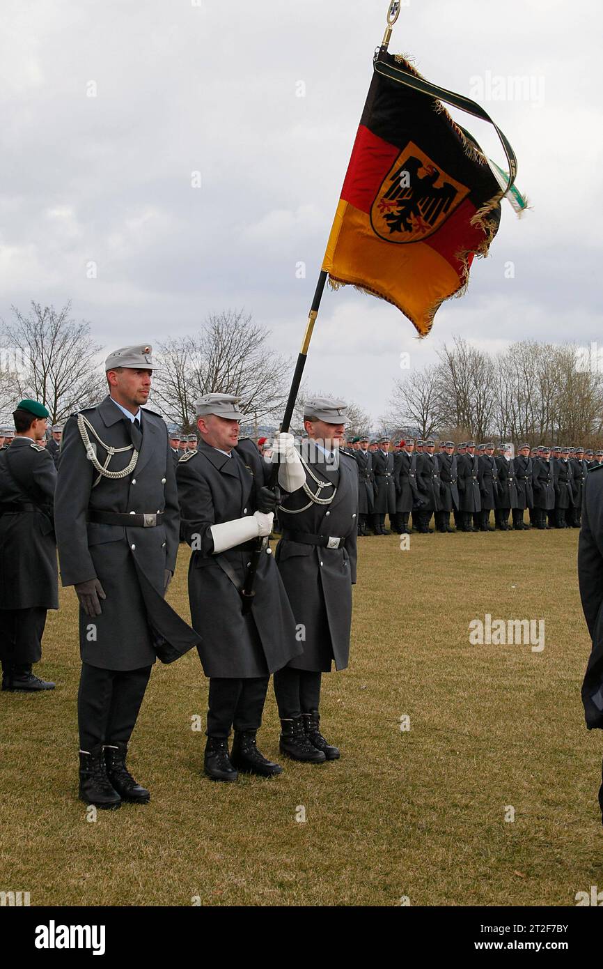 Verhüllung der Truppenfahne 13.03.2008, Schneeberg, Jägerkaserne ...
