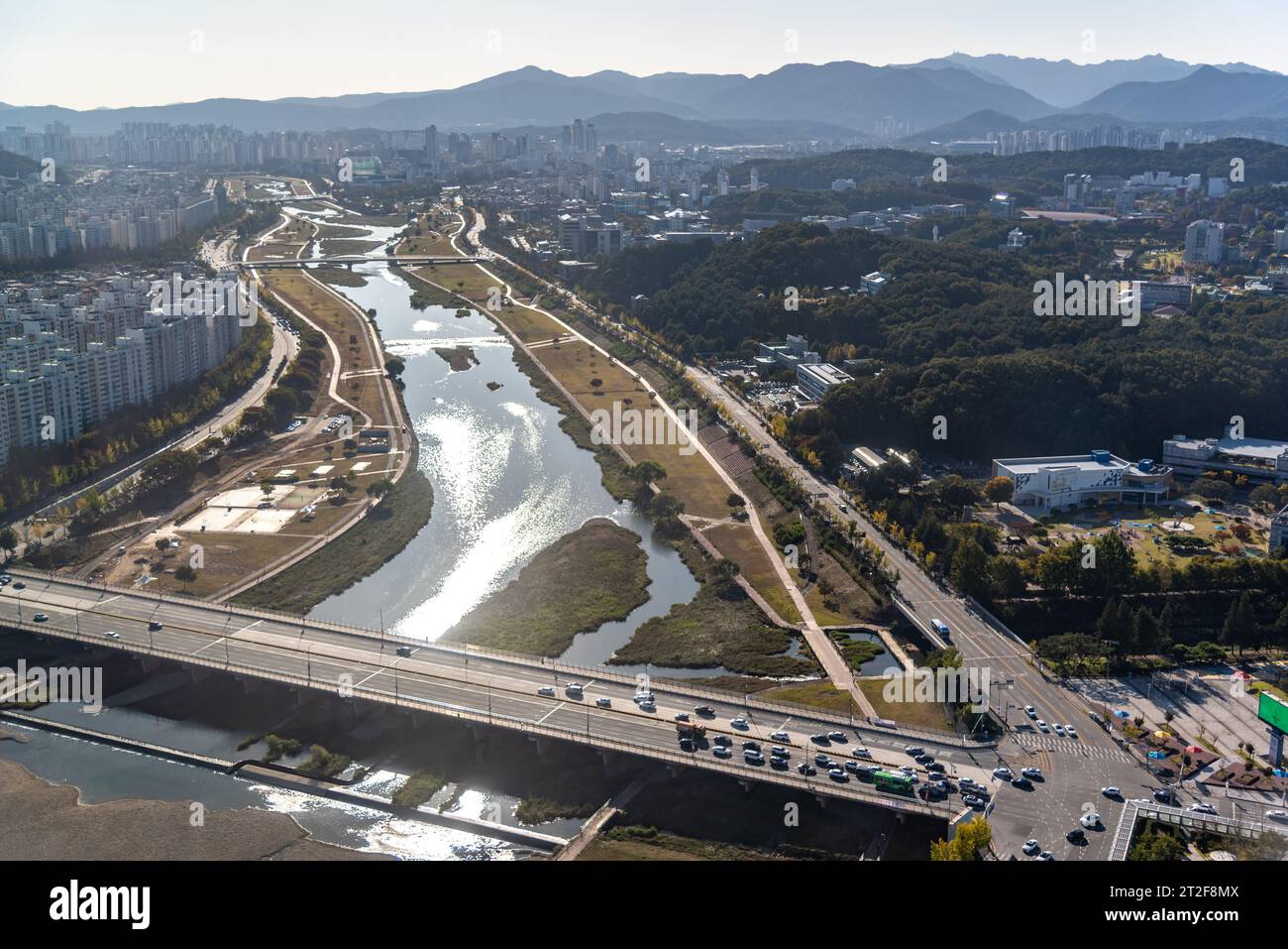 Cityscape of Daejeon capital of South Chungcheong province in South Korea on 17 October 2023 Stock Photo