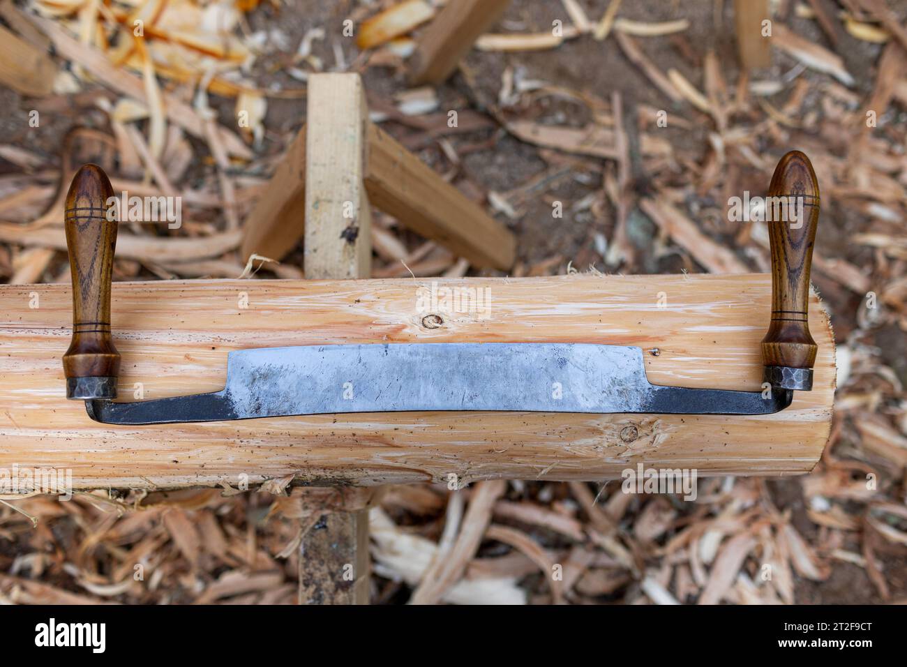 A woodworking tool designed for peeling wood Stock Photo