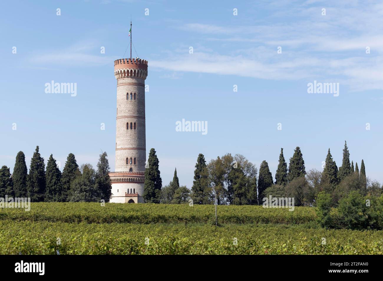 Tower of San Martino della Battaglia, built to commemorate the Italian Wars of Independence, Risorgimento, Lombardy, Province of Brescia, Italy Stock Photo