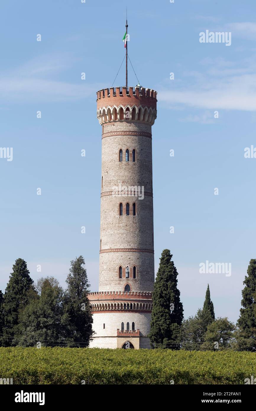 Tower of San Martino della Battaglia, built to commemorate the Italian Wars of Independence, Risorgimento, Lombardy, Province of Brescia, Italy Stock Photo