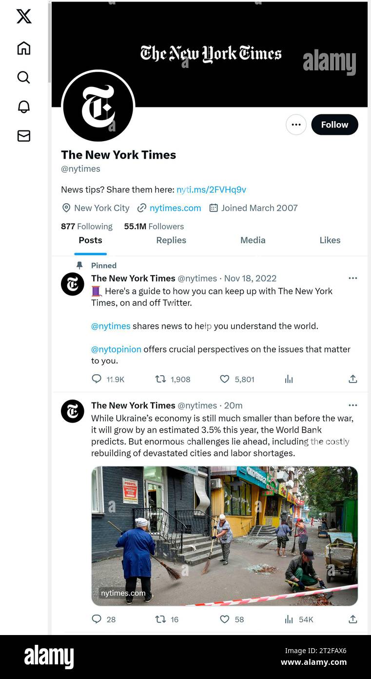 New york times x hi-res stock photography and images - Alamy