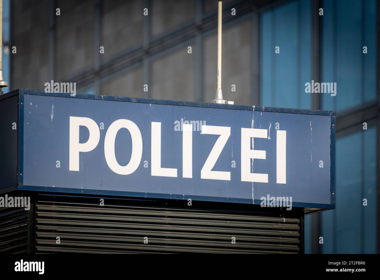 Schild Polizei Wache am Alexanderplatz, Berlin-Mitte Stock Photo