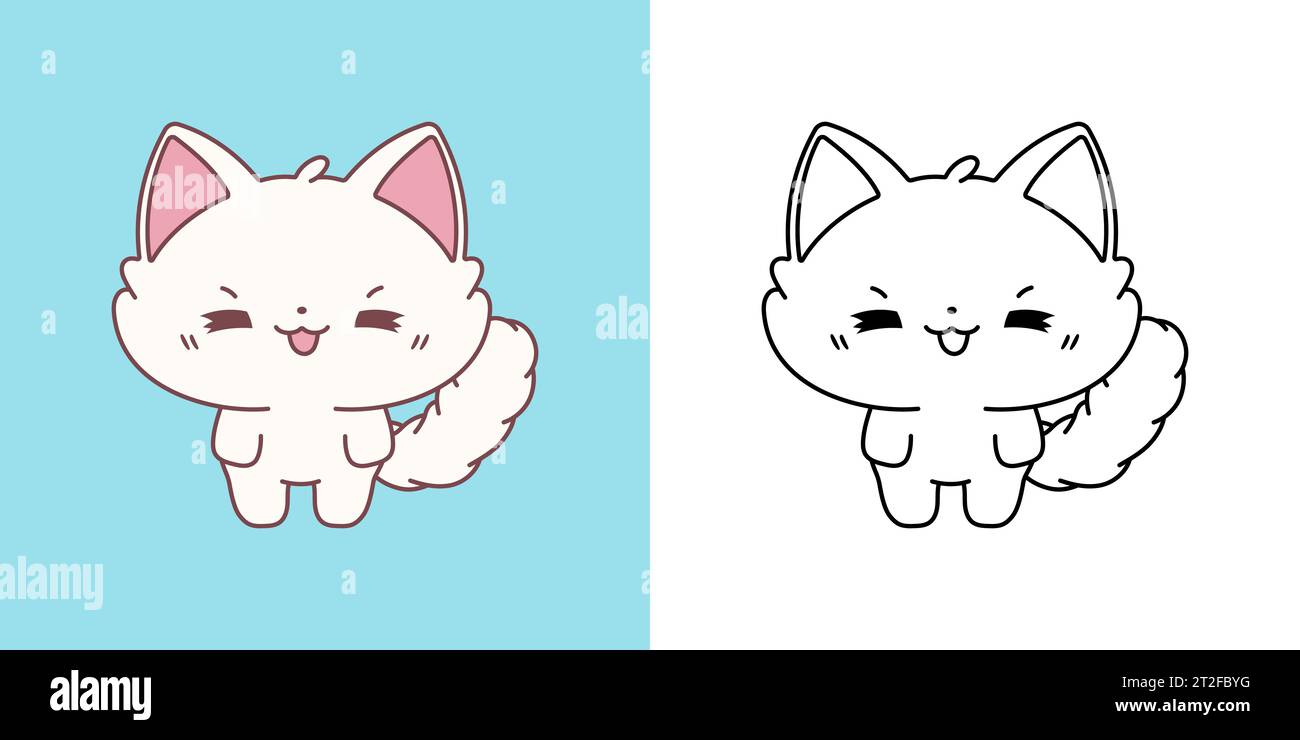 Kawaii Clipart Ragdoll Kitty Illustration and For Coloring Page. Funny ...