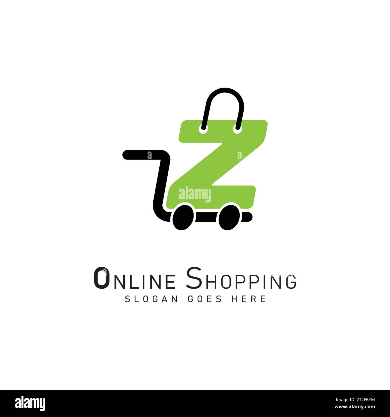 Shopping Cart Letter Z Logo. Modern icon symbol template vector design