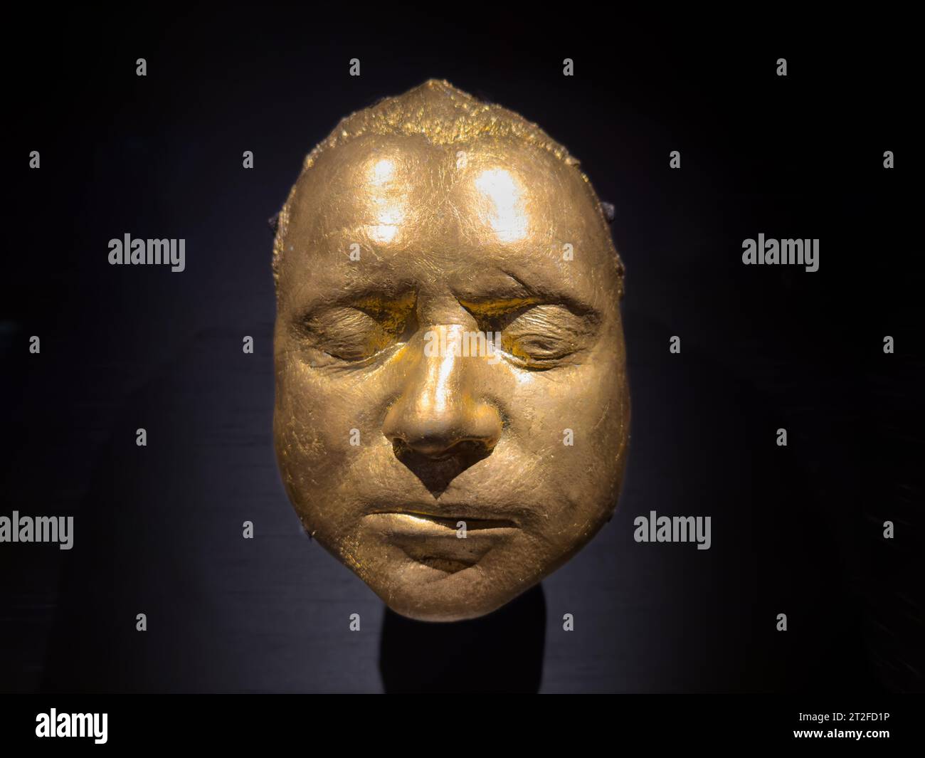 A Gilt Bronze Mask Of The Irish born British Figurative Painter Francis a-gilt-bronze-mask-of-the-irish-born-british-figurative-painter-francis