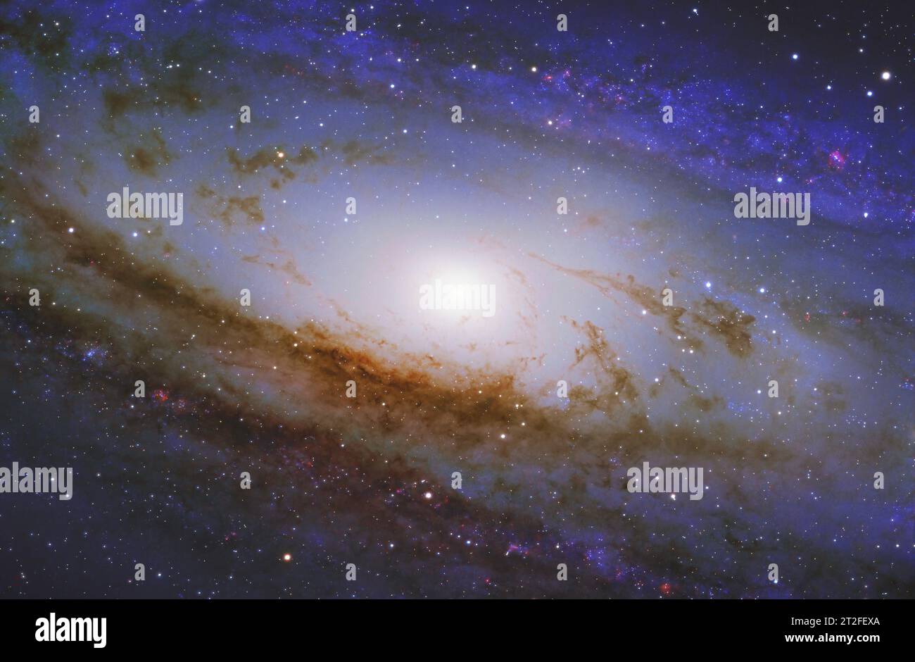 The Andromeda Galaxy core, Messier 31. Stock Photo