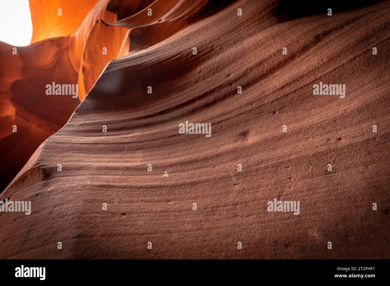 The great beauty of the texture in the Upper Antelope canyon in the town of Page, Arizona. United States Stock Photo