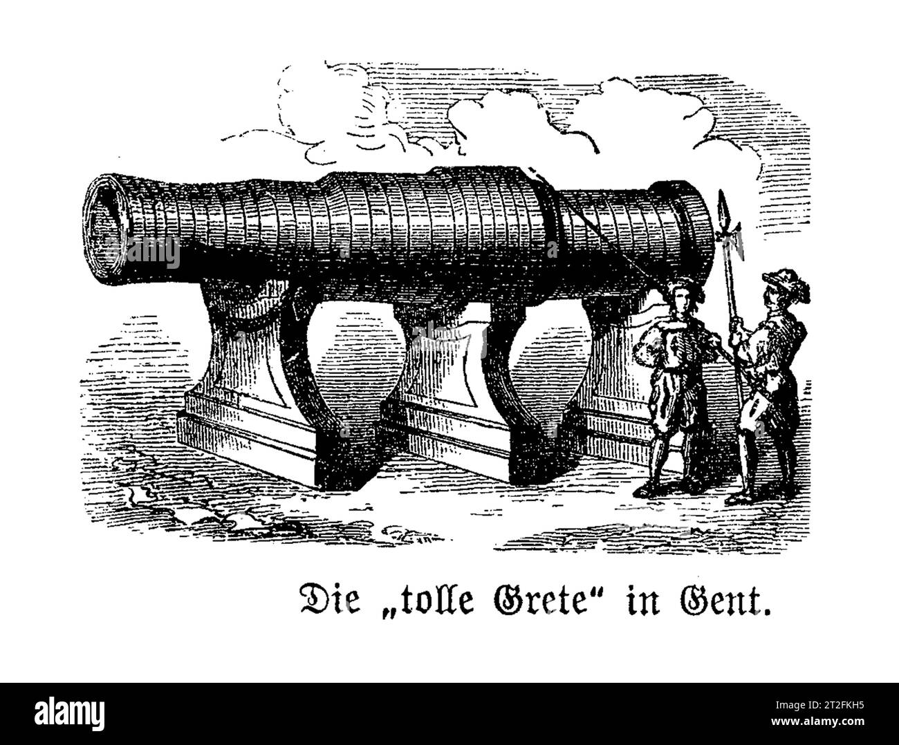 Dulle Griet ('Crazy Griet'), a medieval large-calibre gun from the first half of the 15th century from Ghent, Belgium named after a legendary Flemish warrior woman Stock Photo