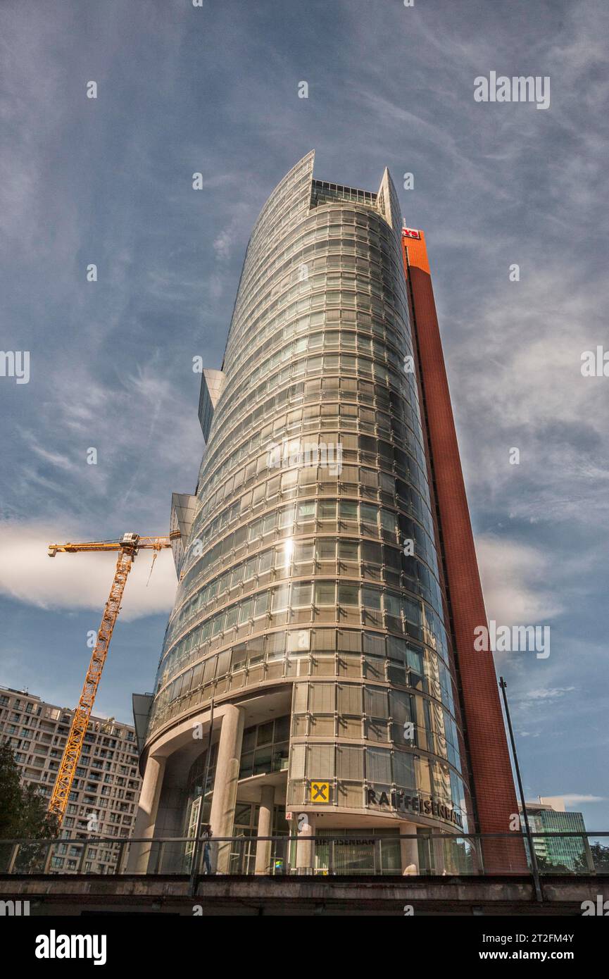 Andromeda Tower, Vienna International Centre VIC, Vienna International Centre, often synonymously referred to as UNO City, official headquarters Stock Photo