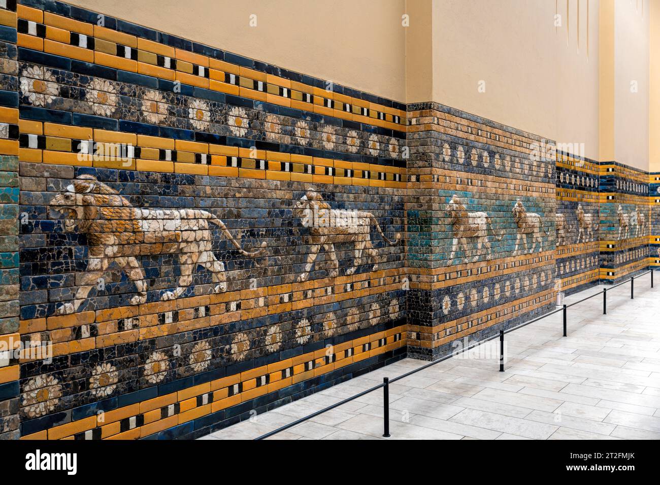 Entrance to the Ishtar Gate of Babylon in the Pergamon Museum Berlin Germany Stock Photo