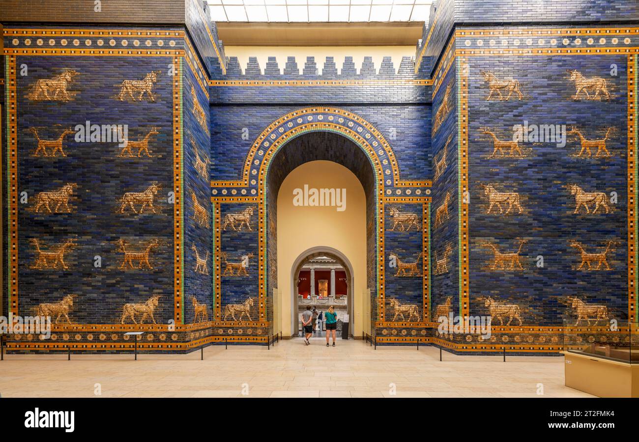 Ishtar Gate of Babylon in the Pergamon Museum Berlin Germany Stock Photo
