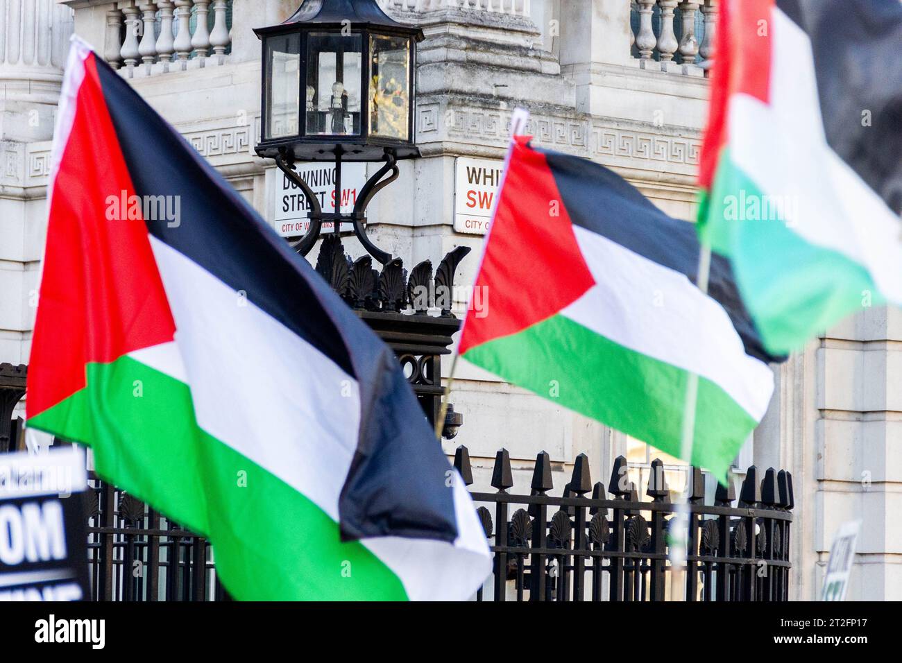 Pro-Palestinian protest in front of No. 10. Credit: Sinai Noor/Alamy Live News Stock Photo