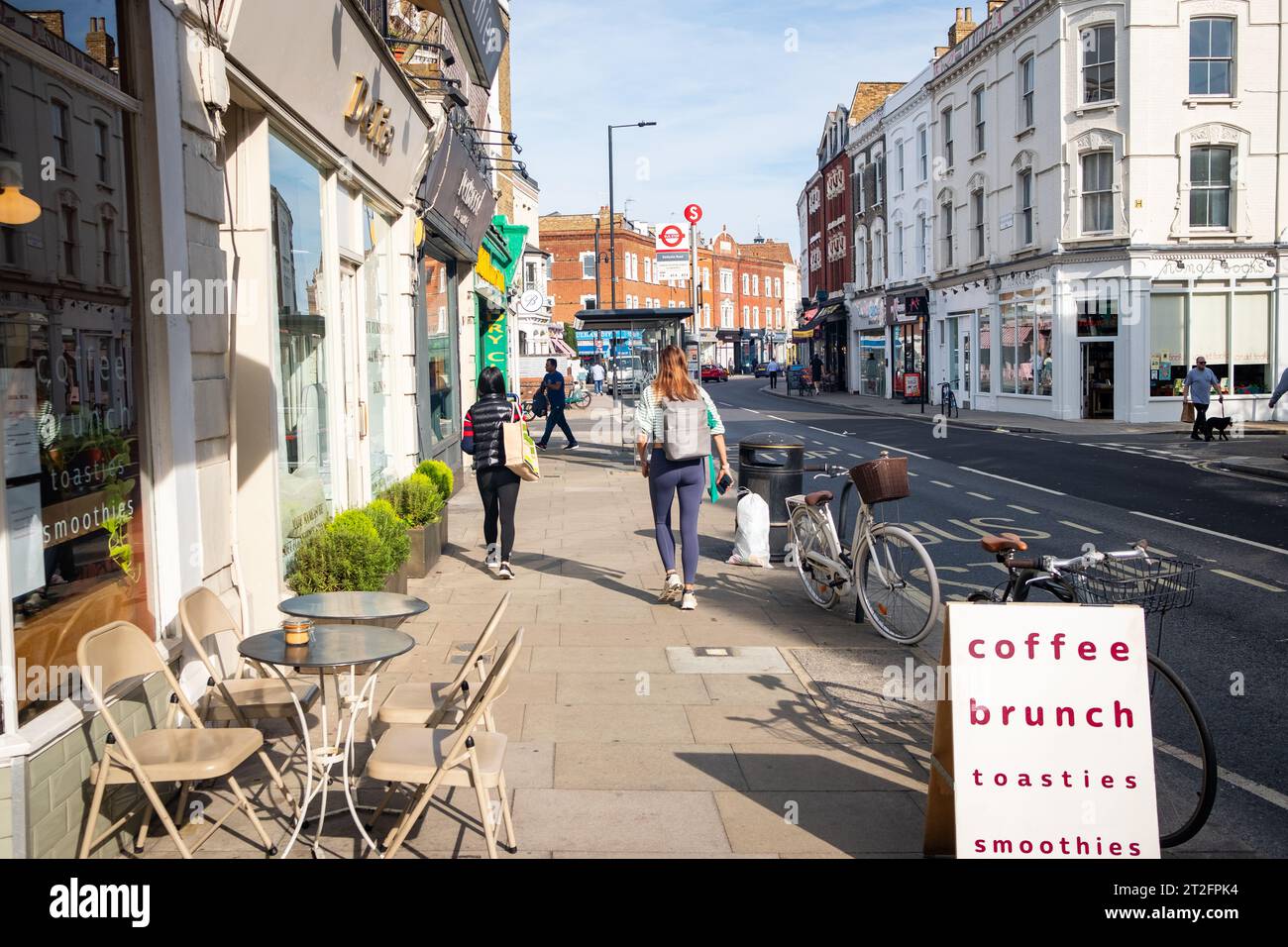 London October 10, 2023 Fulham Road high street scene in SW6, south