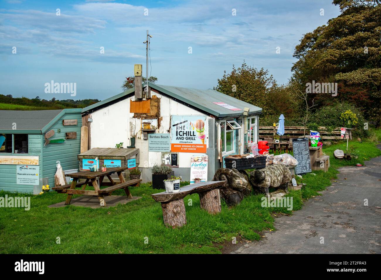 The Chill and Grill hut, Bardsea, Ulverston, Cumbria, UK. Stock Photo