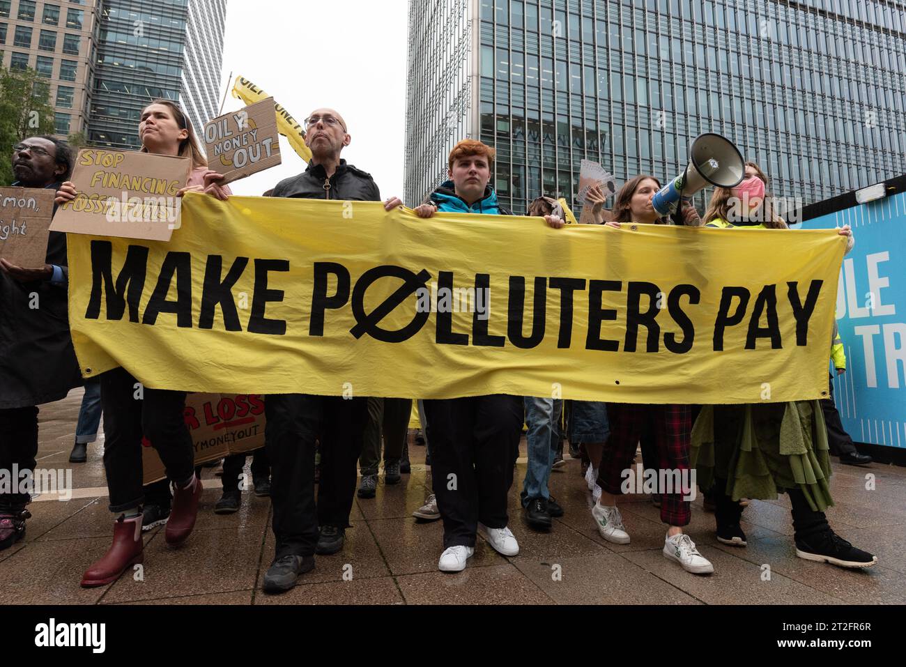 London, UK. 19 October, 2023. Climate activists from Fossil Free London