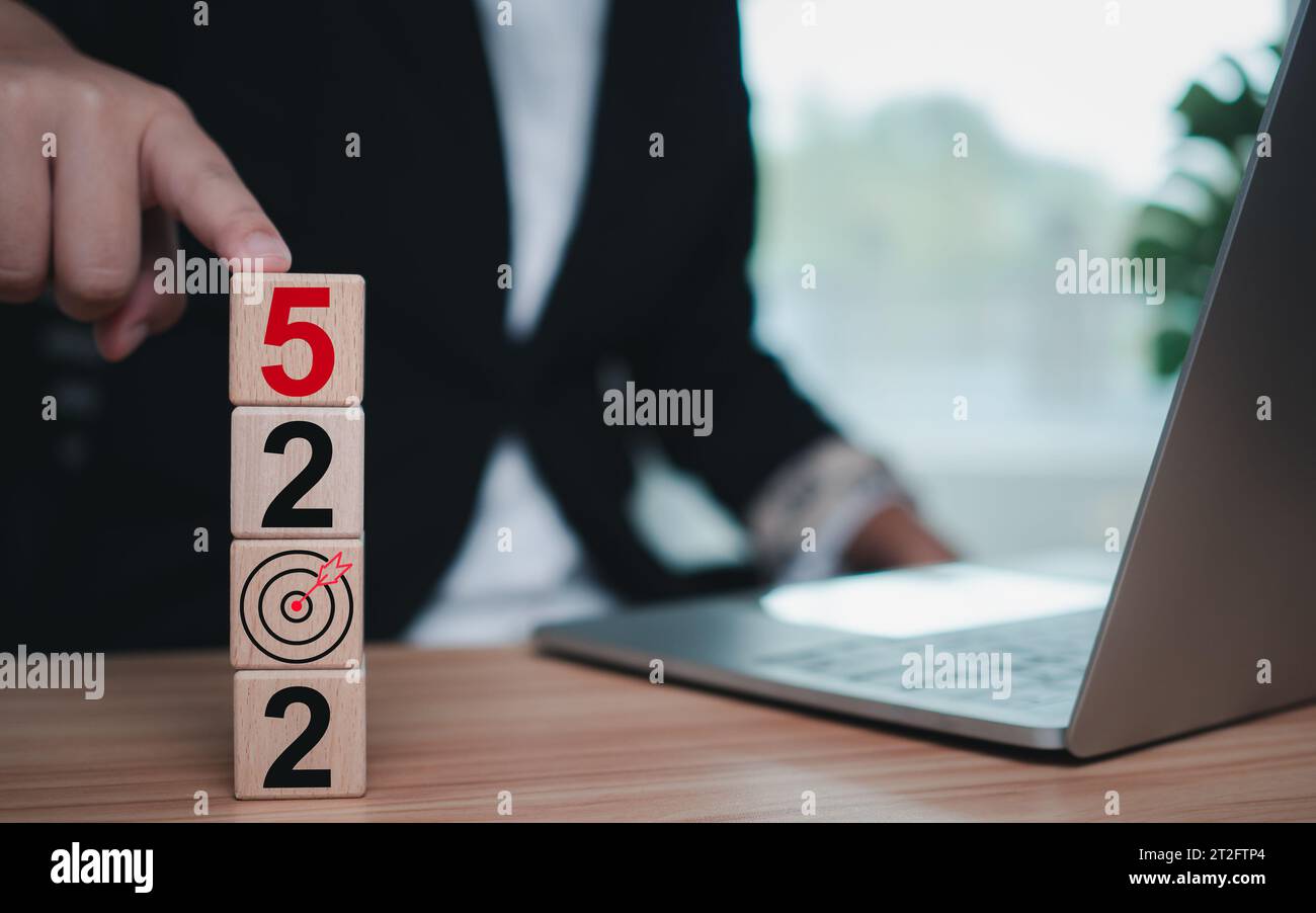 Wooden blocks lined up with the letters 2025. Represents the goal