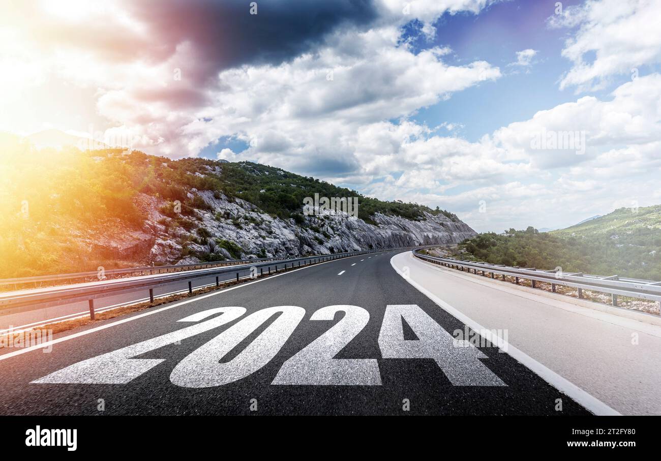 Empty road asphalt and New year 2025 concept Stock Photo Alamy