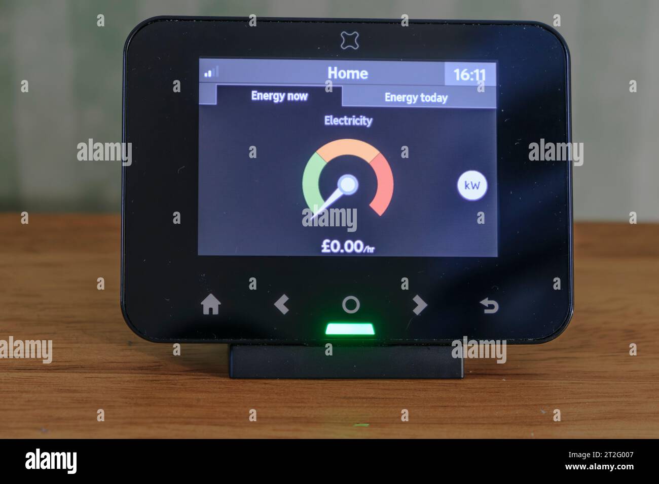 A GEO electricity smart meter. Showing zero electicity useage. Stock Photo