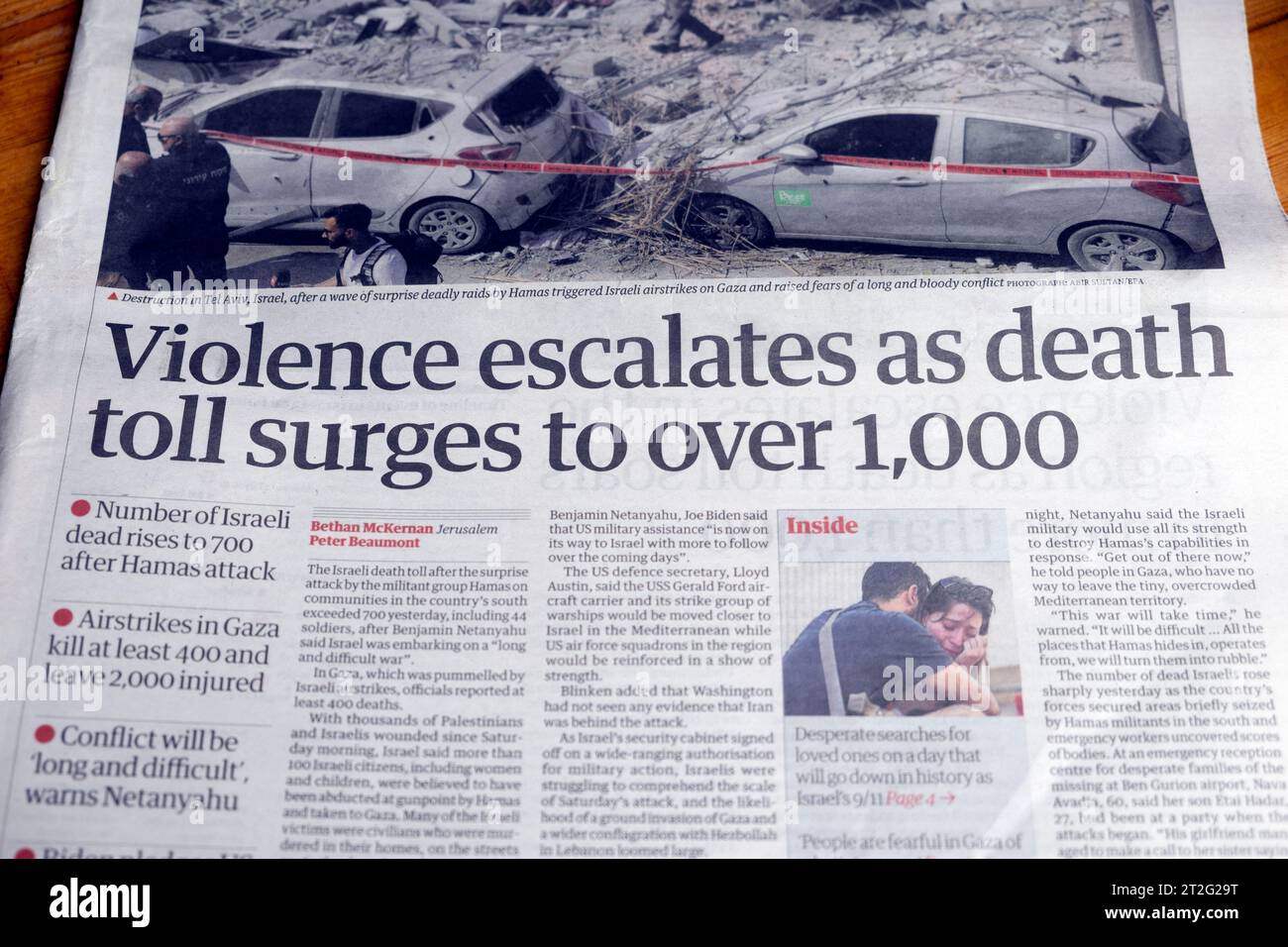Middle east 'Violence escalates as death toll surges to over 1,000