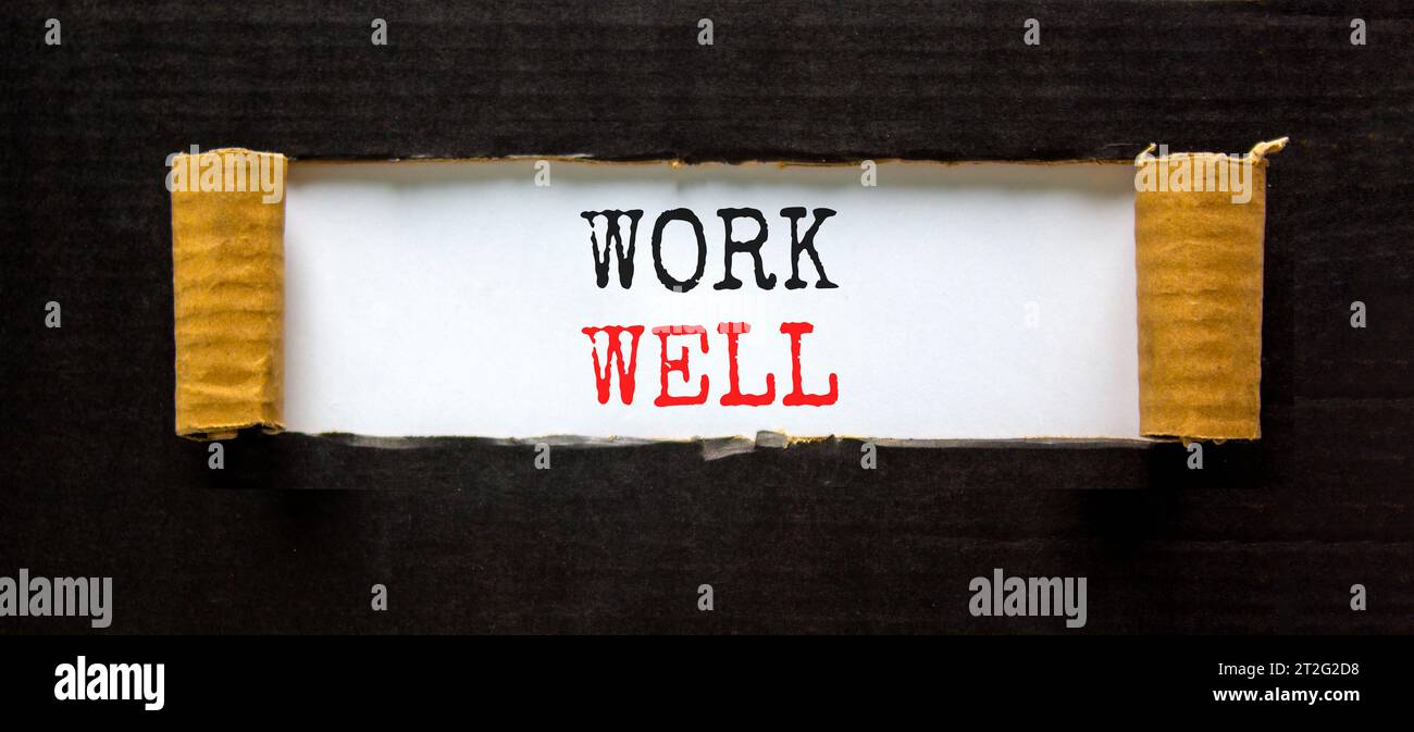 Work Well Vector Work well symbol. Concept words Work well on beautiful white paper ...