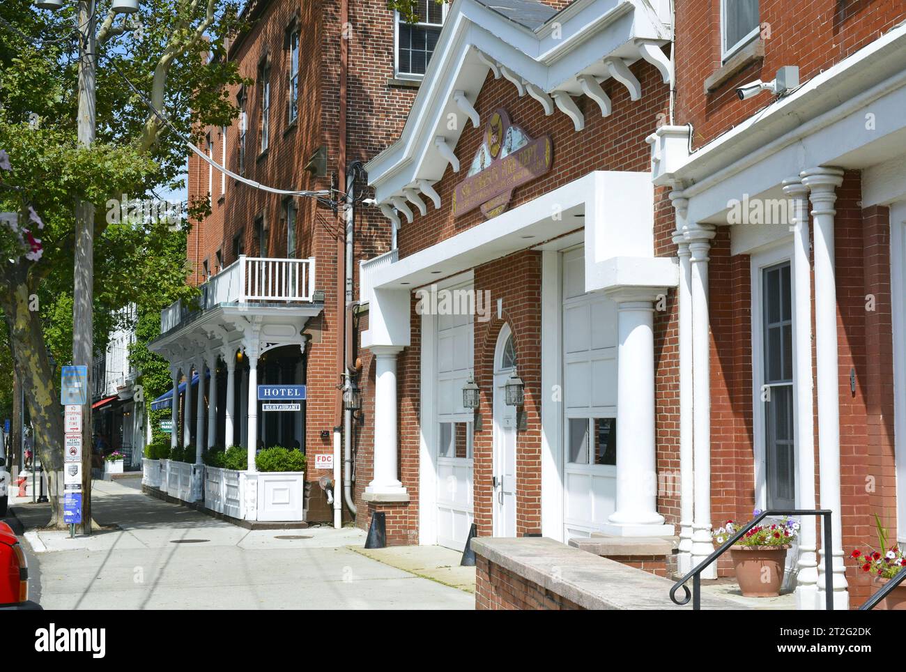 Streets and avenues of Sag Harbor, The Hamptons, Long Island, New York State, United States of America, North America, USA Stock Photo