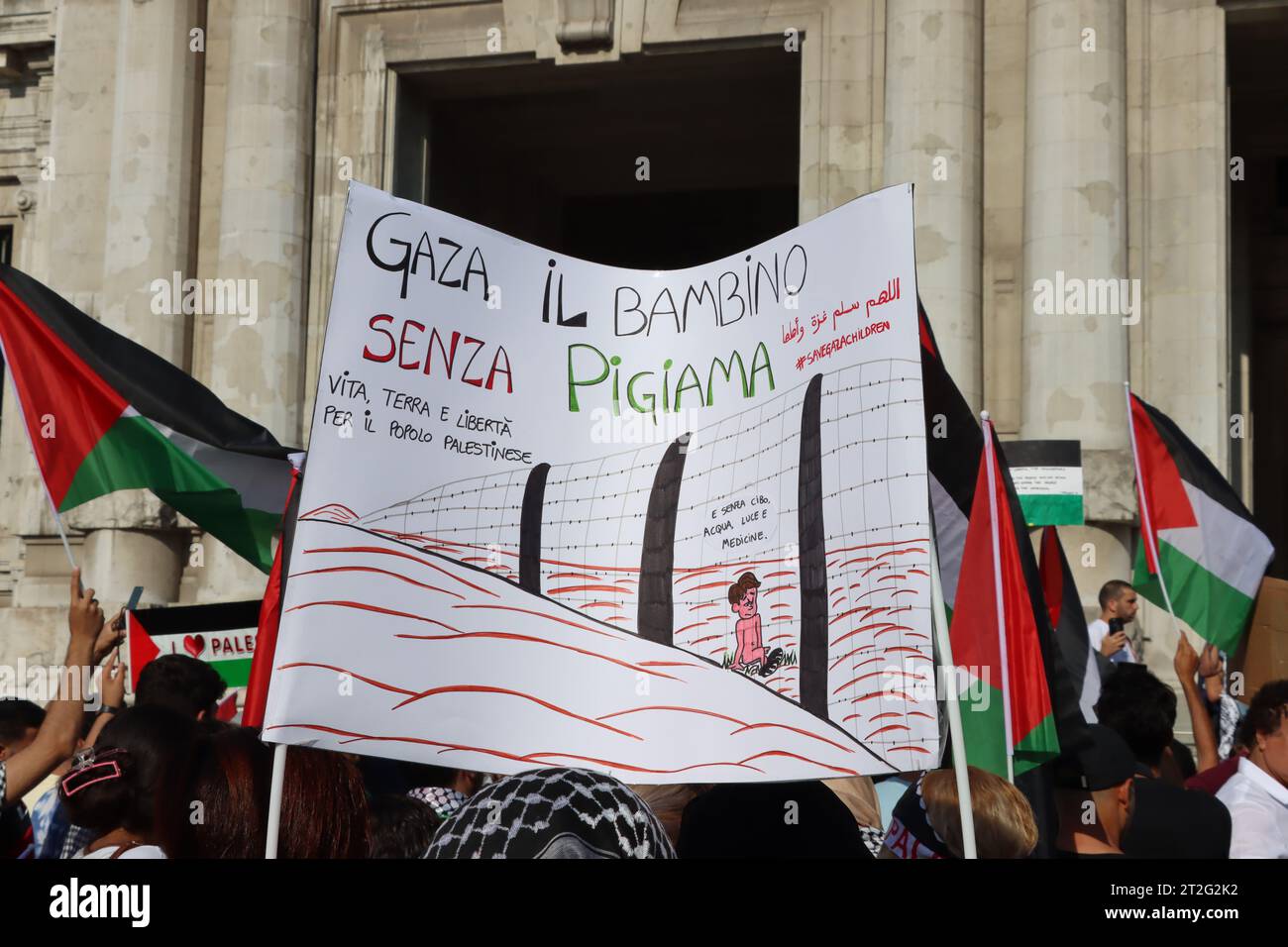 Free Palestine in Milan Stock Photo