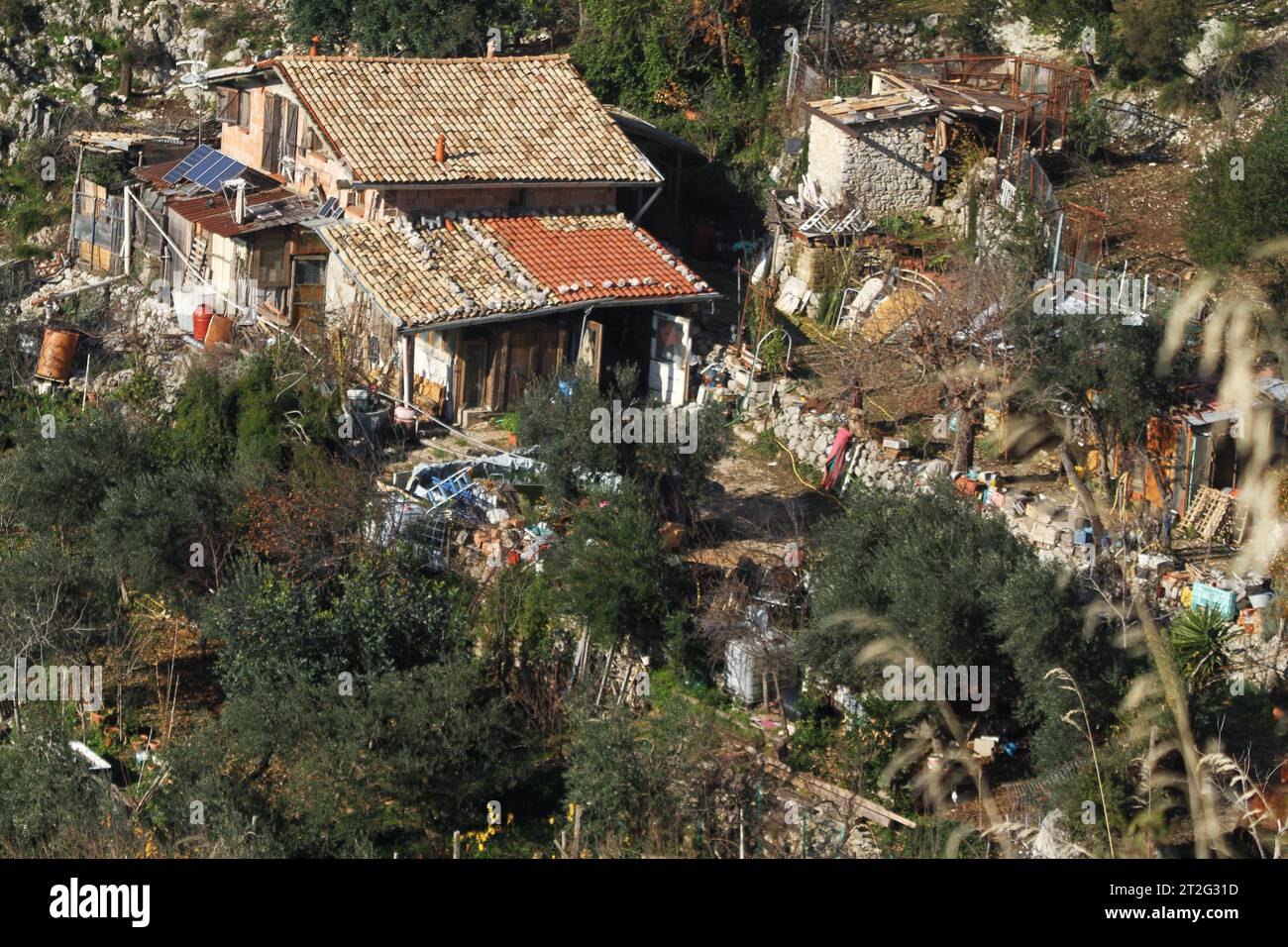 A homestead in Monti Aurunci Natural Park near Maranola, Italy Stock Photo