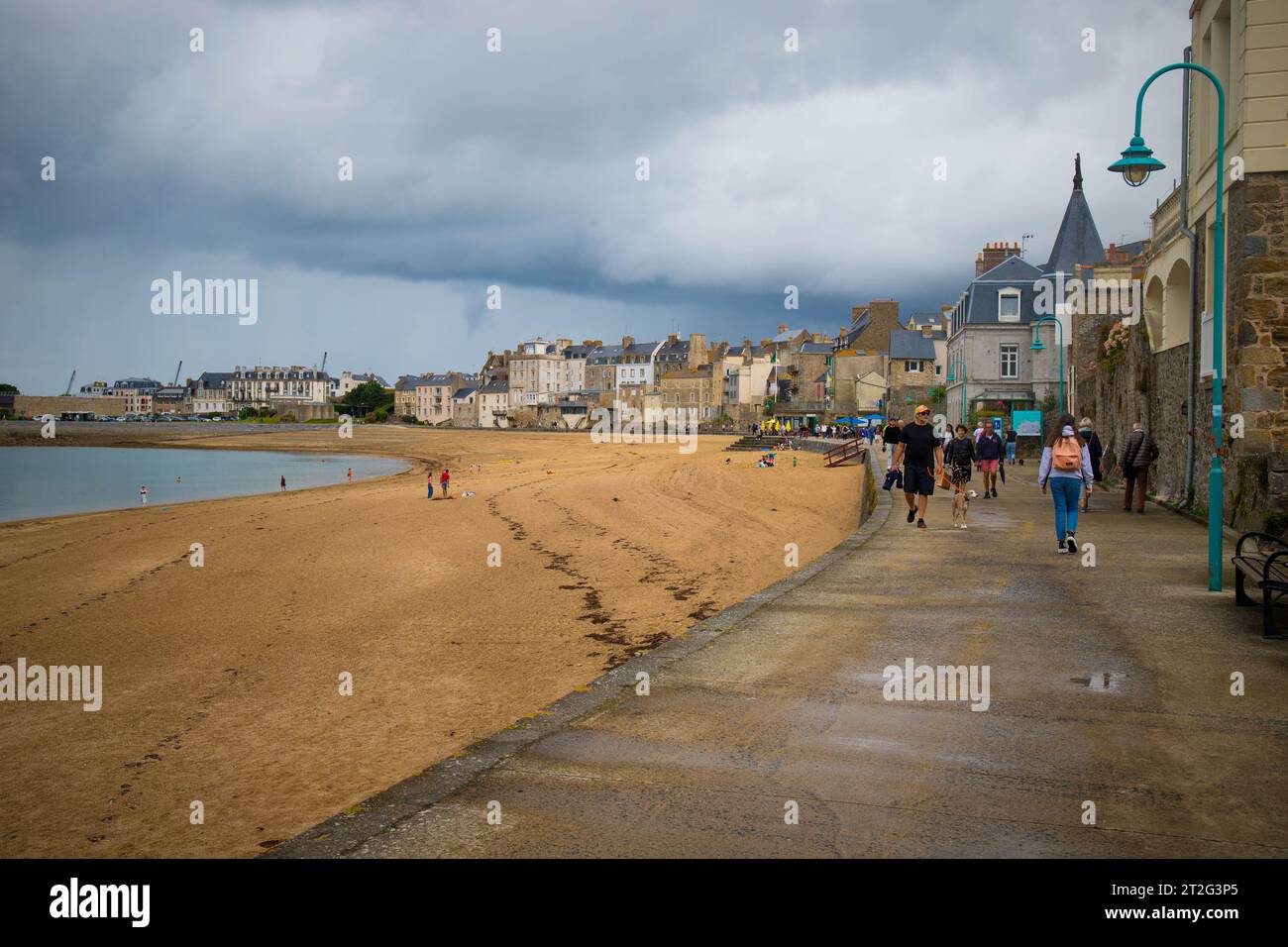SAINT MALO FRANCE AUGUST 2023 Les Bas Sablons Promenade And Beach 
