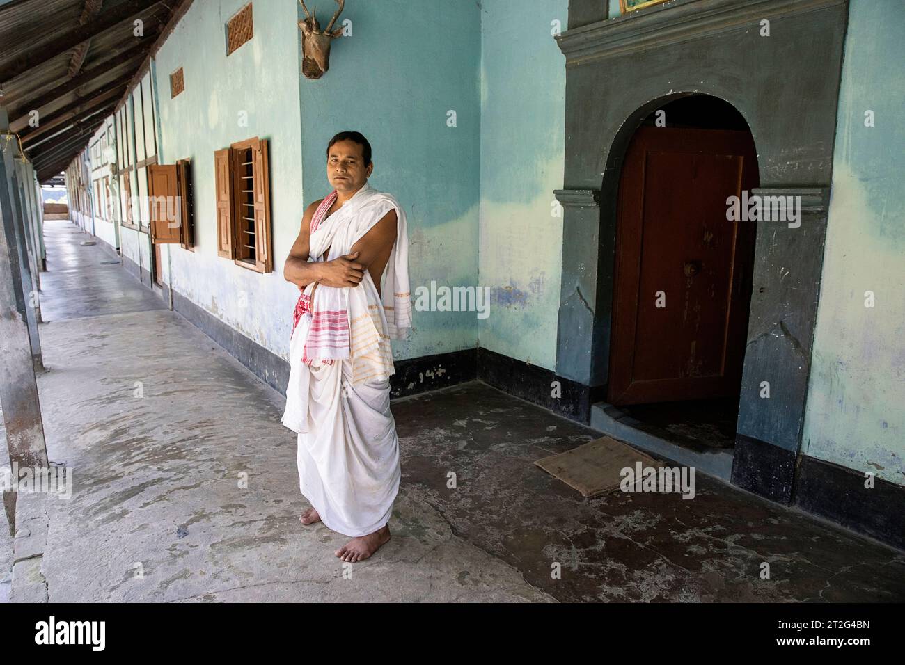 Local Indu Local hindu priest in one of the Vaishnavite monasteries on majuli ...